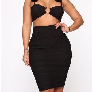 Paula ruched skirt set